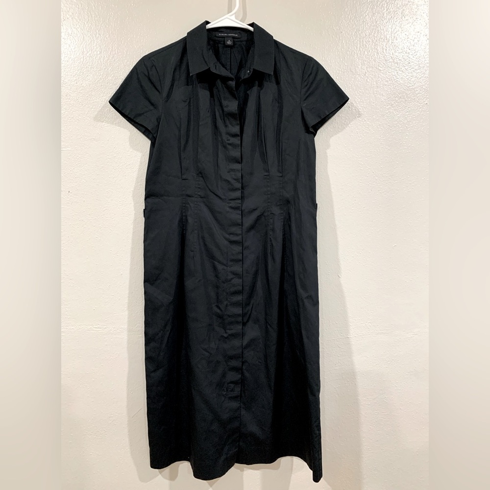 Banana republic black cotton midi dress size 4 EUC